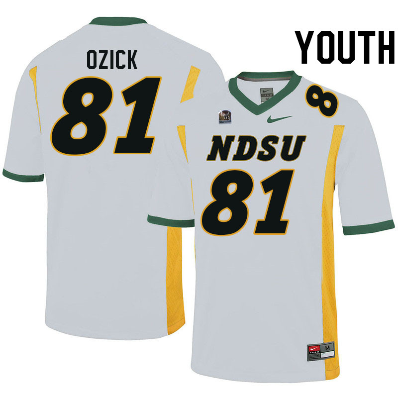 Youth #81 Eli Ozick North Dakota State Bison College Football Jerseys Stitched-White